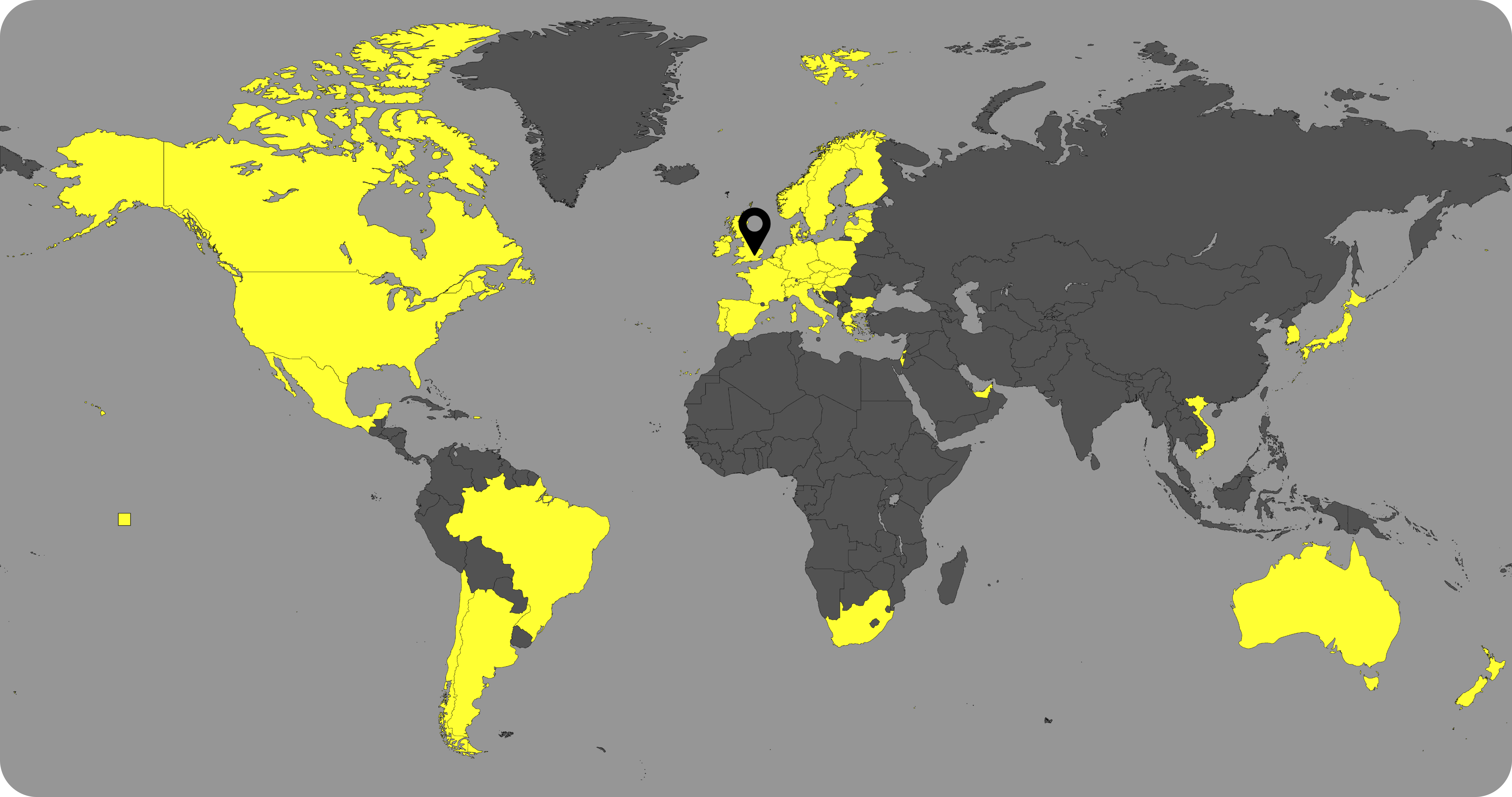 world map with timvero clients' locations